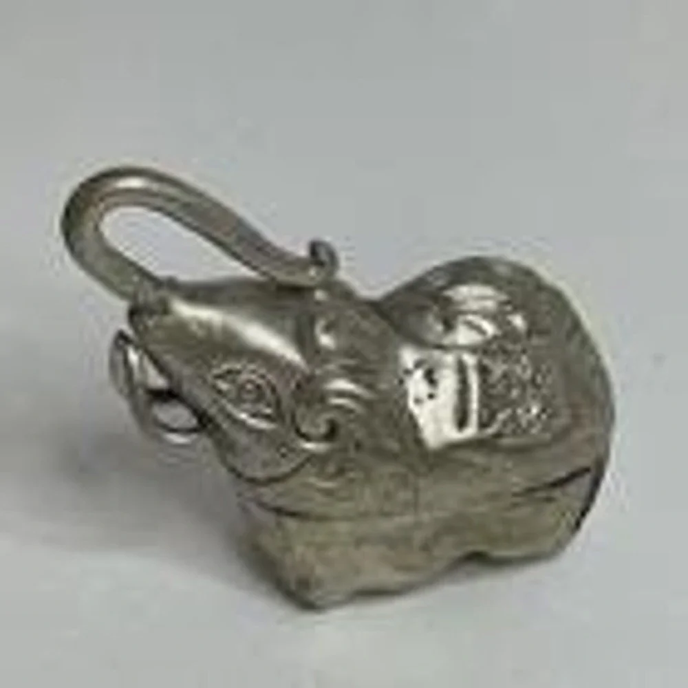 2 Indian Mughal Silver Plated Ceremonial Elephant Figure Pill Box‎ Trinket Boxes